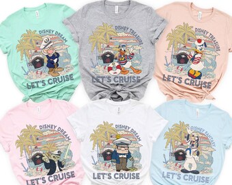 Koszulka Comfort Colors Myszka Miki i Przyjaciele Let's Cruise Matching Shirt, Disney Wish Fantasy Magic Wonder Treasure Dream Cruise, Koszulka Disney Cruise Line