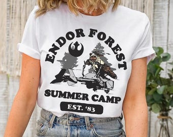 Retro Star Wars Ewoks Endor Forest Sommerlager '83 Komfort Farben T-Shirt, Disney Star Wars Shirt, Galaxy's Edge Disneyland Trip Shirt