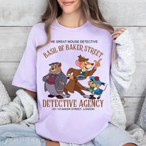 Vintage Disney The Great Mouse Detective Basil Of Baker Street 1897 Detective Agency Comfort Colors T-Shirt, Magic Kingdom Disneyland Tee