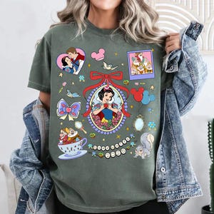 Disney Princess Snow White Coquette Bows Comfort Colors T-Shirt, Snow White And The Seven Dwarfs 2025, Magic Kingdom Disneyland Trip Shirt