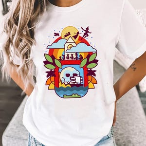 Disney Peter Pan Tinker Bell Geometrische Nimmerland Komfort Farben T-Shirt, Kehrt zu Never Land T-Shirt, Magic Kingdom Disneyland Passendes T-Shirt