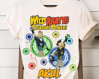 Custom Name Wild Kratts Creature Power Comfort Colors T-Shirt, Wild Kratts Theme Matching Tee, Magic Kingdom Disneyland Family Trip Shirt