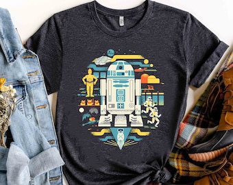 Maglietta Star Wars R2-D2 Artoo-Detoo Droid, maglietta per vacanze in famiglia a Magic Kingdom WDW Disneyland, regalo di compleanno per adulti e bambini