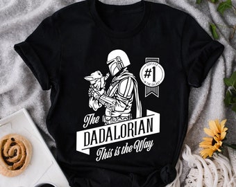 Star Wars Dadalorian nummer één vader beste vader Vaderdag cadeau T-shirt, perfect cadeau voor vader, echtgenoot, familieshirt
