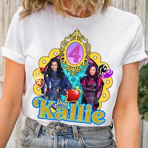 Custom Name & Age Disney Descendants 4 The Rise of Red Comfort Colors T-Shirt, Red And Chloe Birthday Tee, Magic Kingdom Disneyland Trip Tee