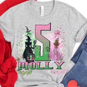 Custom Name & Age Wicked Musical Birthday Comfort Colors T-Shirt, Green Witch Pink Witch Changed For Good Tee, Disneyland Matching Shirt