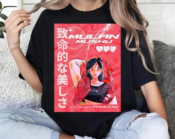 Camiseta Disney Princesa Guerrera Mulan Mushu Dragón Colores Confortables, Camiseta de la Película Mulan de Disney, Camiseta de Viaje a Disneyland Magic Kingdom, Regalo de Cumpleaños