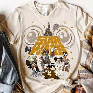 Koszulka Mickey & Friends Star Wars Cosplay Comfort Colors, koszulka Mickey Minnie Donald Daisy Goofy, koszulka Magic Kingdom Disneyland Matching