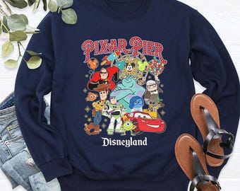 Disney Pixar Characters Pixar Pier Comfort Colors T-Shirt, Disney California Adventure Park, WDW Disneyland Resort, Disney Pixar Pier Tee