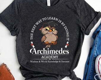 Disney The Sword In The Stone Archimedes The Owl Comfort Colors T-Shirt, Wisdom Wit Knowledge Sarcasm Tee, Animal Kingdom Disneyland Trip