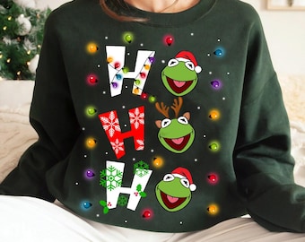 The Muppets Kermit The Frog Ho Ho Ho Xmas Comfort Colors Shirt, Funny Muppets Christmas Tee, Magic Kingdom Disneyland Family Matching Shirt