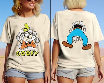 Two Sided Goofy Portrait Mickey and Friends Comfort Colors Shirt, Disneyland Family Vacation, Birthday Gift Adult Kid Toddler Tee
