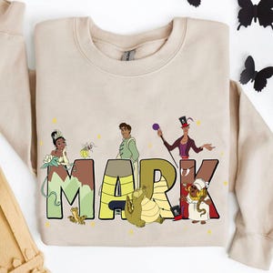 Custom Name The Princess And The Frog Comfort Colors T-shirt, Disney Princess Tiana Prince Naveen Dr Facilier Tee, Disneyland Trip Shirt