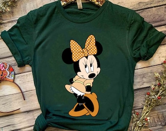 Chemise orange à pois orange et nœud Disney Minnie Mouse Comfort Colors, chemise Mickey et ses amis, chemise voyage Magic Kingdom Disneyland