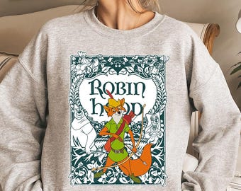 Disney Robin Hood-groepspersonages Bloemen comfort kleuren shirt, Robin Hood Little John Maid Marian, Magic Kingdom Disneyland vakantie-T-shirt