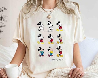 Disney Evolution Of Mickey Mouse Comfort Colors T-Shirt, Classic Disney Tee, Magic Kingdom Disneyland Family Trip Shirt, Birthday Gift Tee