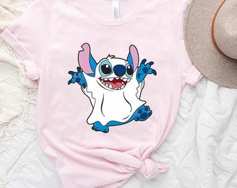 Cute Stitch Halloween Ghost Costume Comfort Colors Shirt, Lito & Stitch Disney Shirt, Mickey's Not So Scary Party Tee, Family Disney Shirts