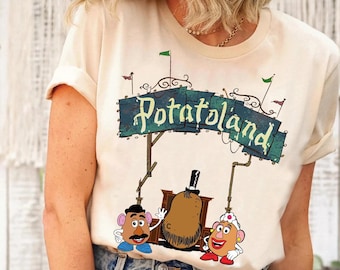 Camiseta de Disney Pixar Toy Story, Mr. y Mrs. Potato Head, Potato Land, colores cómodos, camiseta de viaje a Magic Kingdom Disneyland, regalo de cumpleaños