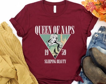 ディズニー 眠れる森の美女 オーロラ姫 お昼寝の女王 Tシャツ、マジックキングダム WDW トリップシャツ、誕生日プレゼント 大人 子供 幼児用 Tシャツ