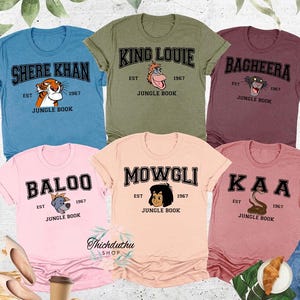 Disney Jungle Book Full Characters Group Matching Comfort Colors Shirt, Animal Kingdom Disneyland Trip Tee, Mowgli Baloo Kaa Shere Khan Tee