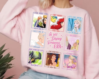 Camiseta de colores cómodos de la época de los Príncipes Disney, camiseta retro de la gira de la época de las Princesas Disney, camiseta a juego de las Princesas de Magic Kingdom Disneyland