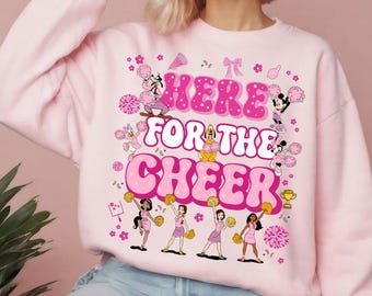 Disney Princess Here For The Cheer Comfort Colors-shirt, Mickey & Friends WDW Cheerleading and Dance Championships-T-shirt, Cheer Mom-shirt