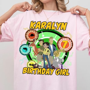 Custom Name And Age Wild Kratts Birthday Girl Comfort Colors T-Shirt, Wild Kratts Theme Birthday Party Tee, Personalized Birthday Gift Shirt
