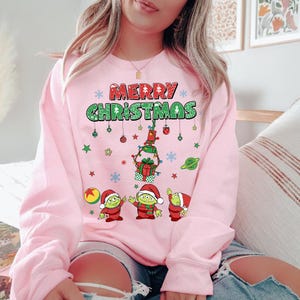 Disney Pixar Toy Story Aliens Merry Christmas Comfort Colors Shirt, Very Merry Xmas Magic Kingdom Disneyland Trip Tee