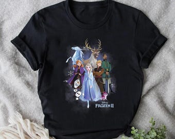 Disney Frozen II Characters Group Shot Comfort Colors T-Shirt, Frozen Elsa Emma Olaf T-Shirt, Retro Frozen Tee, Disney Princess Shirt