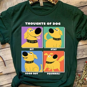 Disney Pixar Up Dug Thoughts Of Dog Expressions Box Up Comfort Colors T-Shirt, Up Cute Dog Dug, Magic Kingdom Disneyland Family Vacation Tee