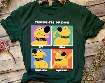 Disney Pixar Up Dug Thoughts Of Dog Expressions Box Up Comfort Colors T-Shirt, Up Cute Dog Dug, Magic Kingdom Disneyland Family Vacation Tee