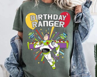 Camiseta de cumpleaños de Disney Pixar Toy Story Ranger con colores cómodos, camiseta de Buzz Lightyear Aliens, camiseta de vacaciones en Disneyland, camiseta de regalo de cumpleaños
