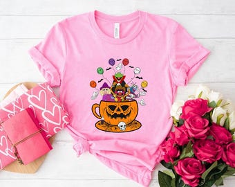 Comfort Colors The Muppets Halloween Shirt, Mickey's Not So Scary Party, Kermit Miss Piggy Gonzo, The Muppets Mickey Balloon Shirts