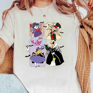 Disney Alice In Wonderland Characters Halloween Costume Comfort Colors Shirt, Mickey&#39;s Not So Scary Party, Family Matching Disneyland Shirt