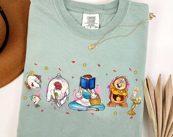 Disney Beauty And The Beast Characters Comfort Colors T-Shirt, Disney Princess Belle Tee, Magic Kingdom Disneyland Family Matching Tee