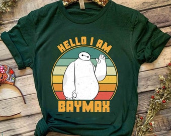 Retro Disney Big Hero 6 Hello I'm Baymax Graphic Comfort Colors T-Shirt, Cute Baymax Shirt, Magic Kingdom Disneyland Vacation Shirt