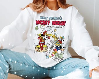 Vintage Disney Mickey And Friends The Band Concert Comfort Colors T-Shirt, Retro Walt Disney's Mickey Mouse Magic Kingdom Disneyland Tee