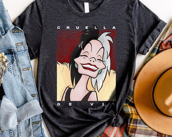 Vintage 101 Dalmatians Cruella De Vil Comfort Colors Shirt, Disney Villains Cruella Retro Shirt, Magic Kingdom Disneyland Vacation Shirt