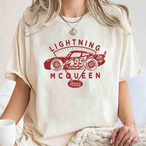 Disney Pixar Cars Lightning McQueen 95 Piston Cup Shirt, Magic Kingdom Disneyland Family Vacation Shirt, Birthday Gift Adult Kid Toddler Tee image 1