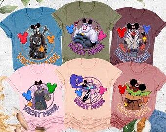 Customized Disney Characters Vacay Mode Mickey Balloons Comfort Colors T-Shirt, Disney Epcot Tee, Magic Kingdom WDW Disneyland Matching Tee