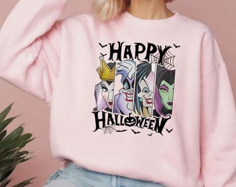 Maglietta Comfort Colors Disney Villains Happy Halloween, Festa di Topolino non così spaventosa, Ursula Crudelia Regina cattiva Malefica, Maglietta Disneyland