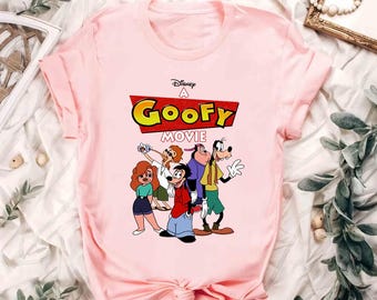 Camiseta vintage de Disney con póster de la película Goofy, colores cómodos, camiseta de Goofy Max Goof Roxanne, camiseta de viaje a Magic Kingdom Disneyland, camiseta de regalo de cumpleaños