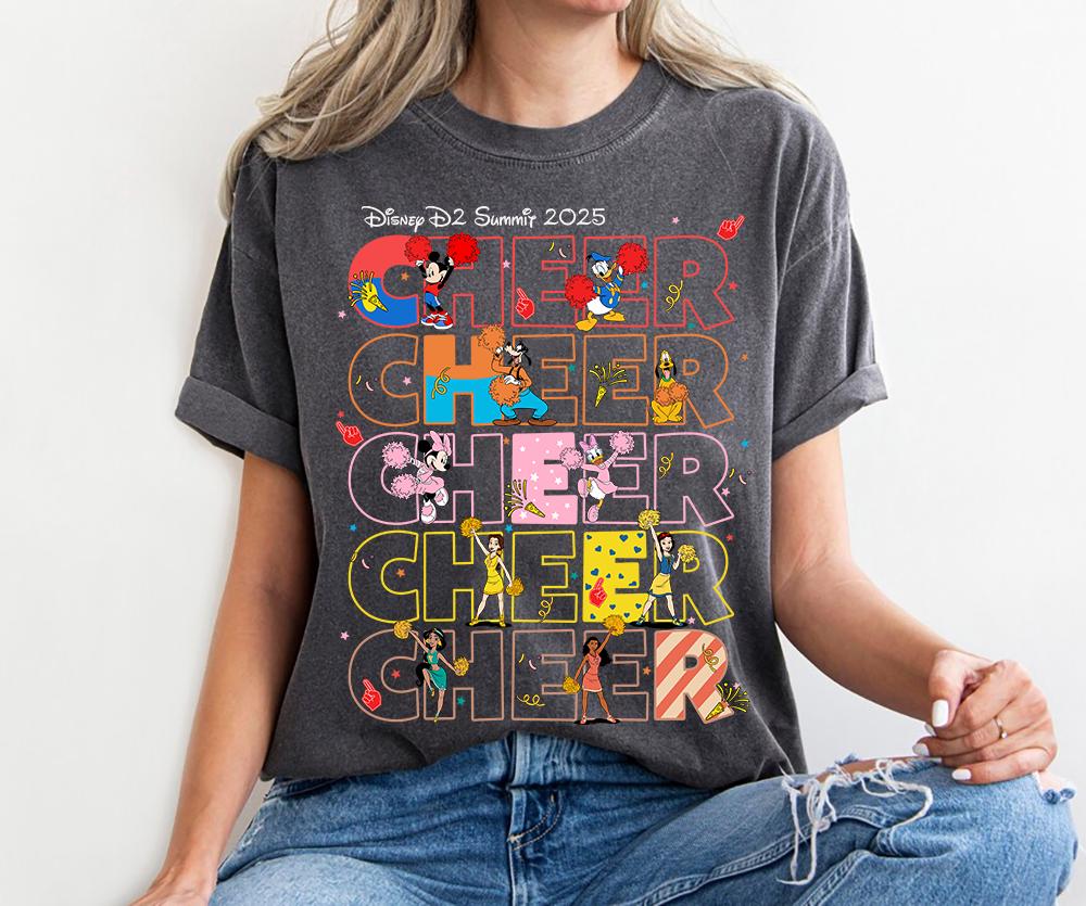 Disney Summit Championship 2025 Cheer Comfort Colors Shirt, UCA Nationals Tee, Mickey & Friends WDW Cheerleading and Dance Championships Tee