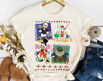 Vintage Disney Ducktales Characters Graphic Comfort Colors Shirt, Scrooge McDuck Donald Duck Loui Huey Dewey, Magic Kingdom Disneyland Tee