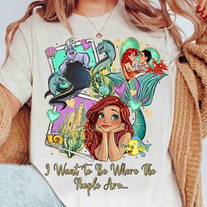 Disney Little Mermaid I Want To Be Where The People Are Comfort Colors T-Shirt, Disney Princess Ariel Tee, Magic Kingdom Disneyland Trip Tee