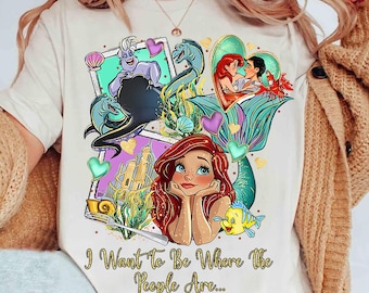 Disney Little Mermaid I Want To Be Where The People Are Comfort Colors T-Shirt, Disney Princess Ariel Tee, Magic Kingdom Disneyland Trip Tee