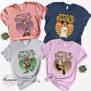 Camiseta personalizada de Mickey y sus amigos de Star Wars con colores cómodos, regalo para fans de Mickey y Star Wars, Galaxy&#39;s Edge Disneyland