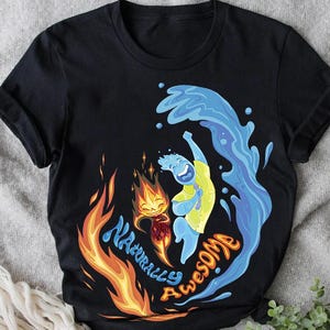 Elemental Ember And Wade Naturally Awesome Comfort Colors T-Shirt, Elemental Chemical Reaction, Magic Kingdom Disneyland Trip Tee
