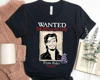 Disney Tangled Funny Wanted Dead or Alive Flynn Rider Thief Retro Comfort Colors T-Shirt, WDW Magic Kingdom Disneyland Matching Tee