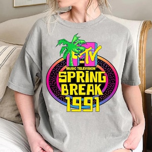 MTV Spring Break 1991 Classic Logo Comfort Colors T-Shirt, MTV Logo Shirt, MTV Music Tee, Disneyland Vacation Family Matching Shirt